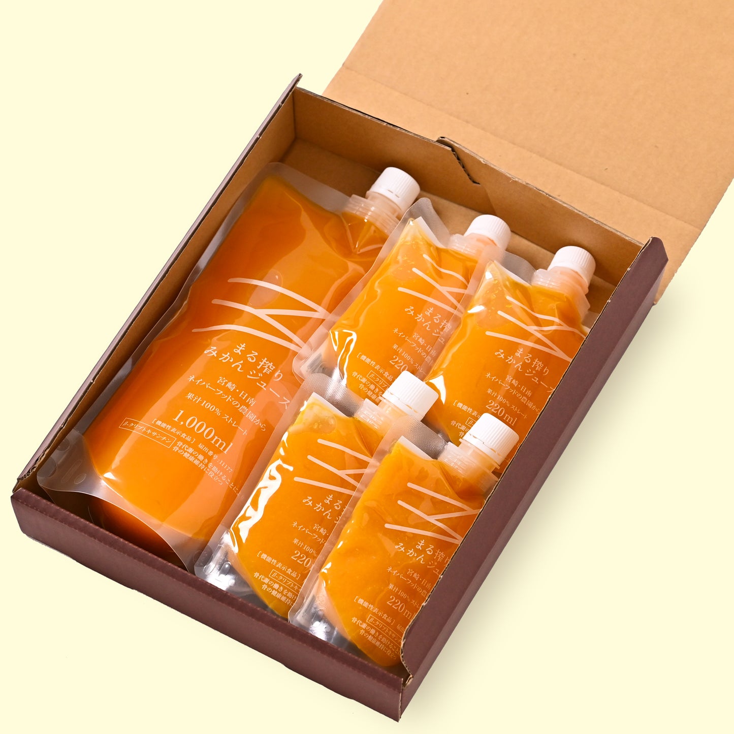 まる搾りみかんジュース 父の日 ギフトB  （1000ml×1本、220ml×4本）